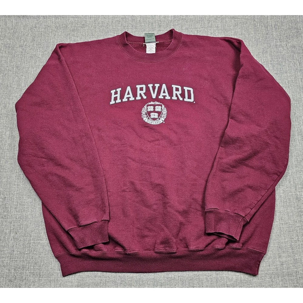 Harvard Crimson Sweatshirt Mens XL Red NCAA Football College Ivysport Crewneck